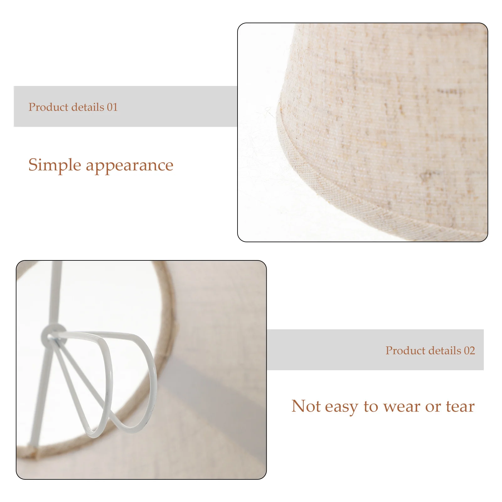 

2pcs Fabric Lampshade Table Lamp Cover Replacement Shade For Bedside Study E14 Soft Light Indoor Household Decorative