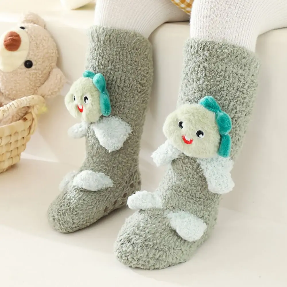 

Casual Breathable Autumn Lovely Warm Harajuku Coral Velvet Thicken Children's Socks Medium Tube Socks Cartoon Hosiery Bear