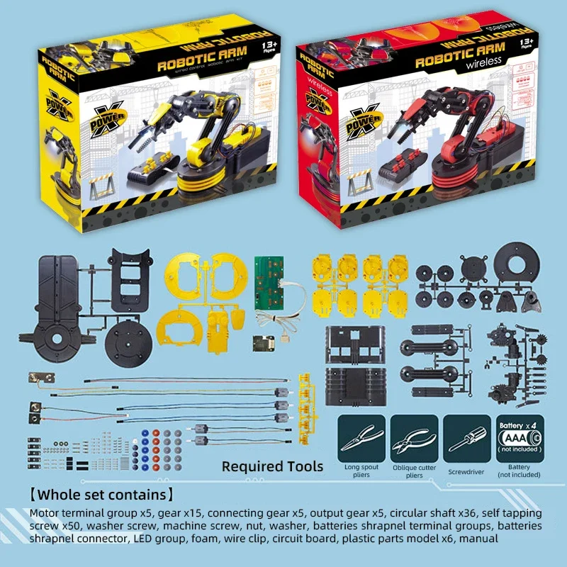 DIY elektryczny pilot zdalnego sterowania Manipulator mechaniczne ramię eksperyment naukowy składania prezentu zabawki zdalnie sterowane edukacyjnego dla dzieci