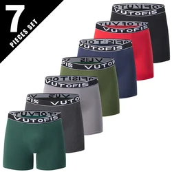 7-Pcs Men's Mixed Color Combination Long Underwear Multi-size Leisure Sports Comfortable Boyshort Plus Size Shorts For Teenagers
