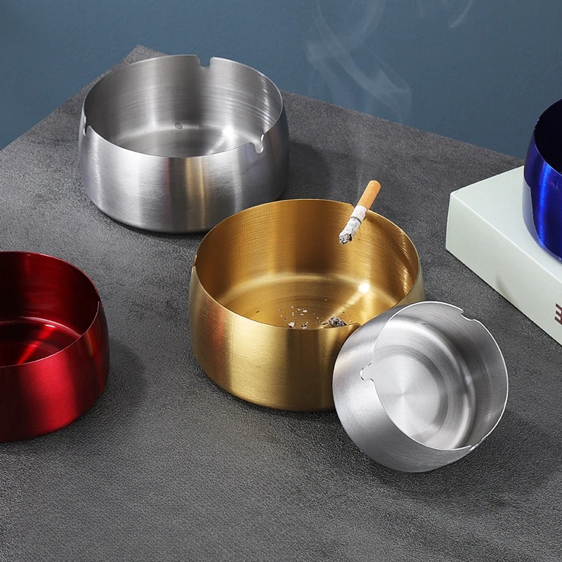 Stainless Steel Ashtray Creative Event Opening Gift Ashtray Bar Hotel Metal Ashtray Commercial Color Outdoor Pocket Ashtray