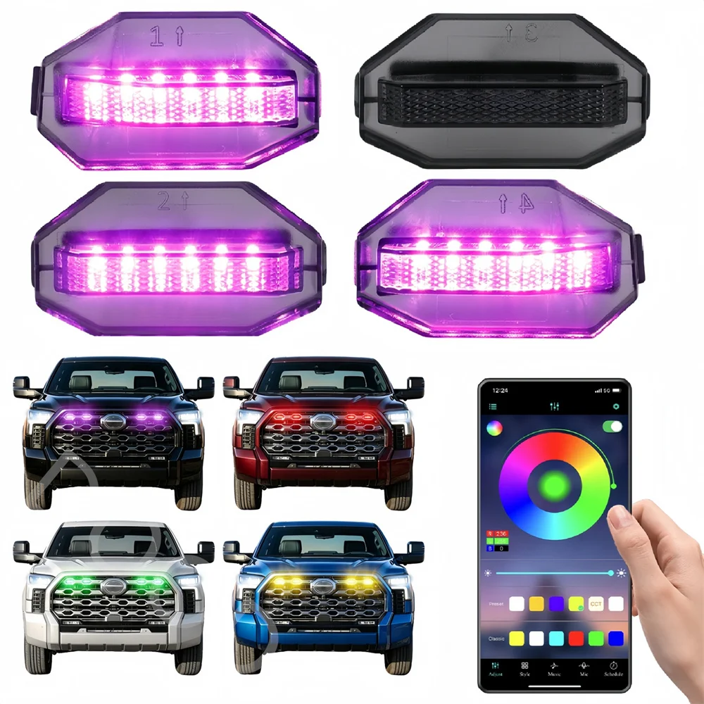 Auto Led Grills Lights fit for Toyota Tundra platinum 1794 edition 2022-2026 car grille light