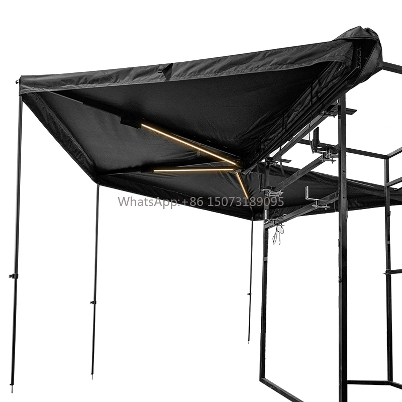 

Free Standing 600D Oxford Car Awning 270 Degree Vehicle Side LED Light 4X4 600D Oxford Car Awning Manual Control RV