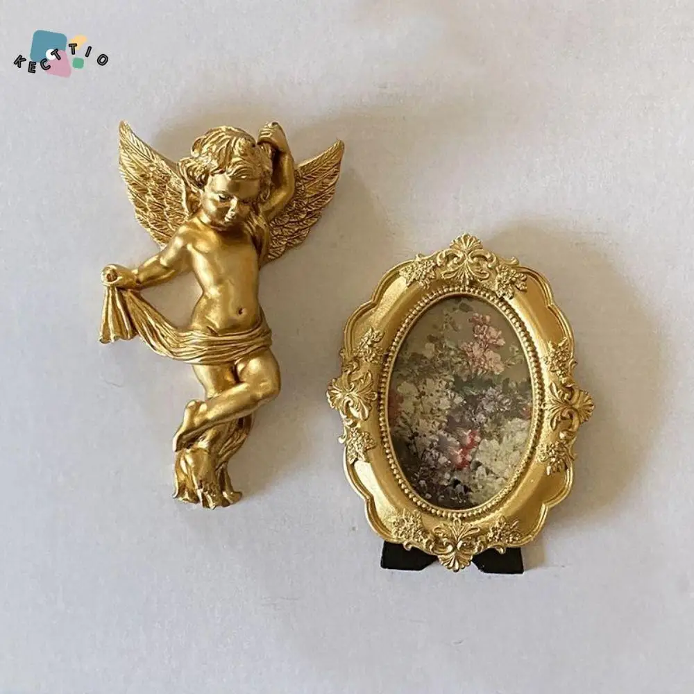 

1 Pair Creative Cute Cherub Angel Statue Cartoon Handicraft Wall Hanging Angel Ornaments Resin Craft Angel Sculptures Wedding