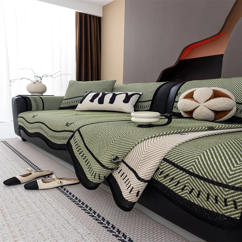 2025 New Autumn and Winter Thickened Light Luxury Corduroy Non-slip Anti-cat Scratch Non-stick Wool Sofa Cushion Cover