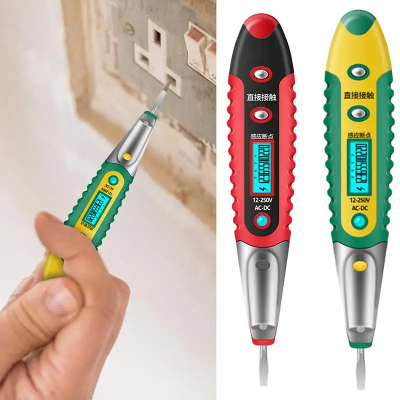 Circuit Tester Screwdriver Voltage Detector Pen With Sound And Light Alarm 12-250V Voltage Tester For AC/DC Circuit Detection