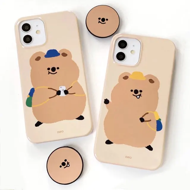 

INS Cute Guinea Pig Phone Case for iPhone 17 16 15 14 13 12 11 Air Pro Max X XS XR XSMax 7 8 Plus Glossy Film Hard PC Cover