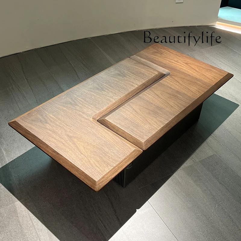 

minimalist coffee table living room solid wood medium and ancient style high-end sense movable multi-functional coffee table