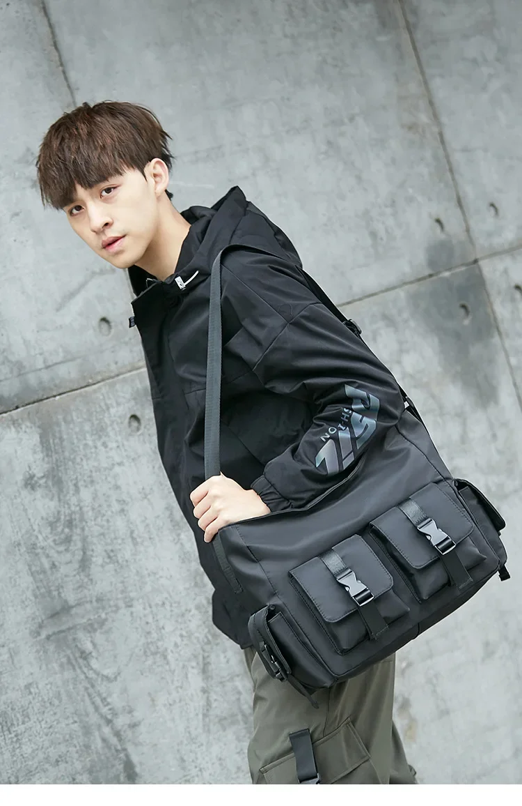 Large Capacity Waterproof Messenger Shoulder Bag Men Casual Crossbody School bag for Teenage Outdoor Black Travel Bags New bolso