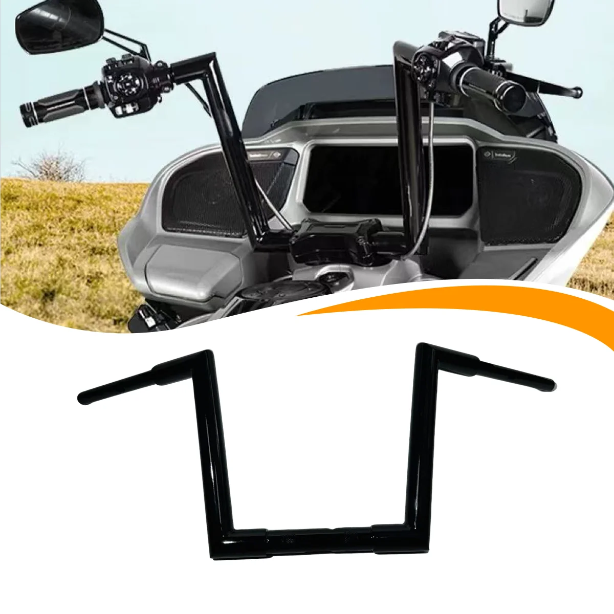 

Motorcycle 1-1/4" Custom Handlebar 10" 12" 14" 16" Rise for Harley 121 2024 Road Glide CVO Motorcycle Steering Wheel