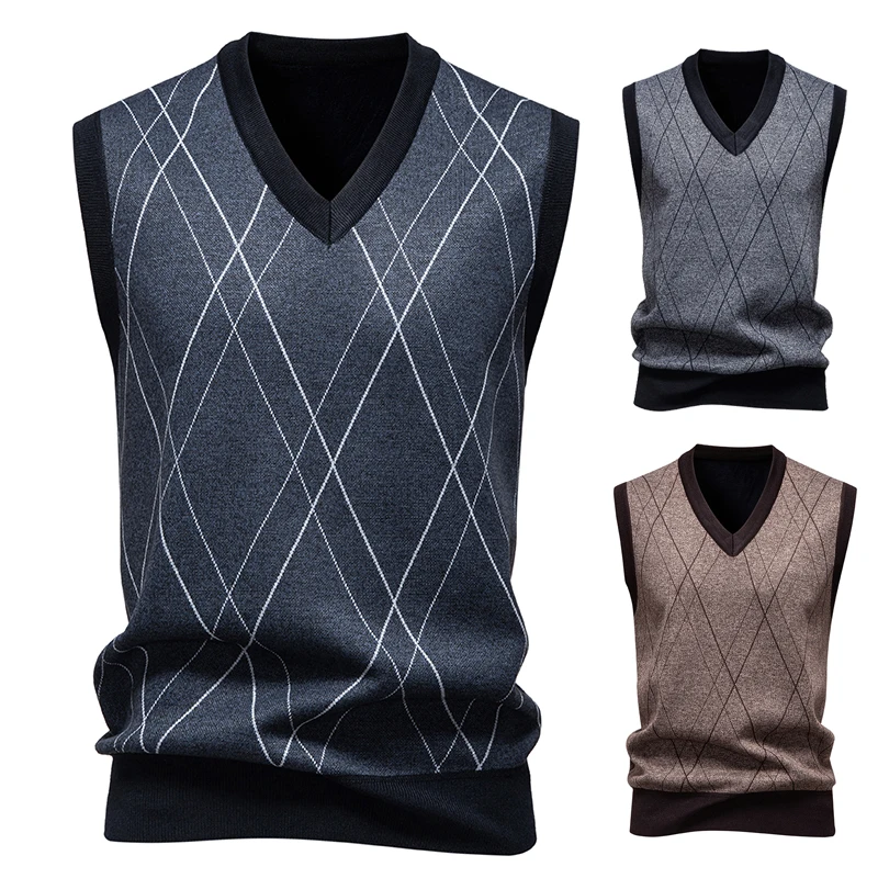 

2026 Men's Casual Knit Vest Sleeveless Pullover Vest Lightweight V-Neck Sweater Vest Pullover