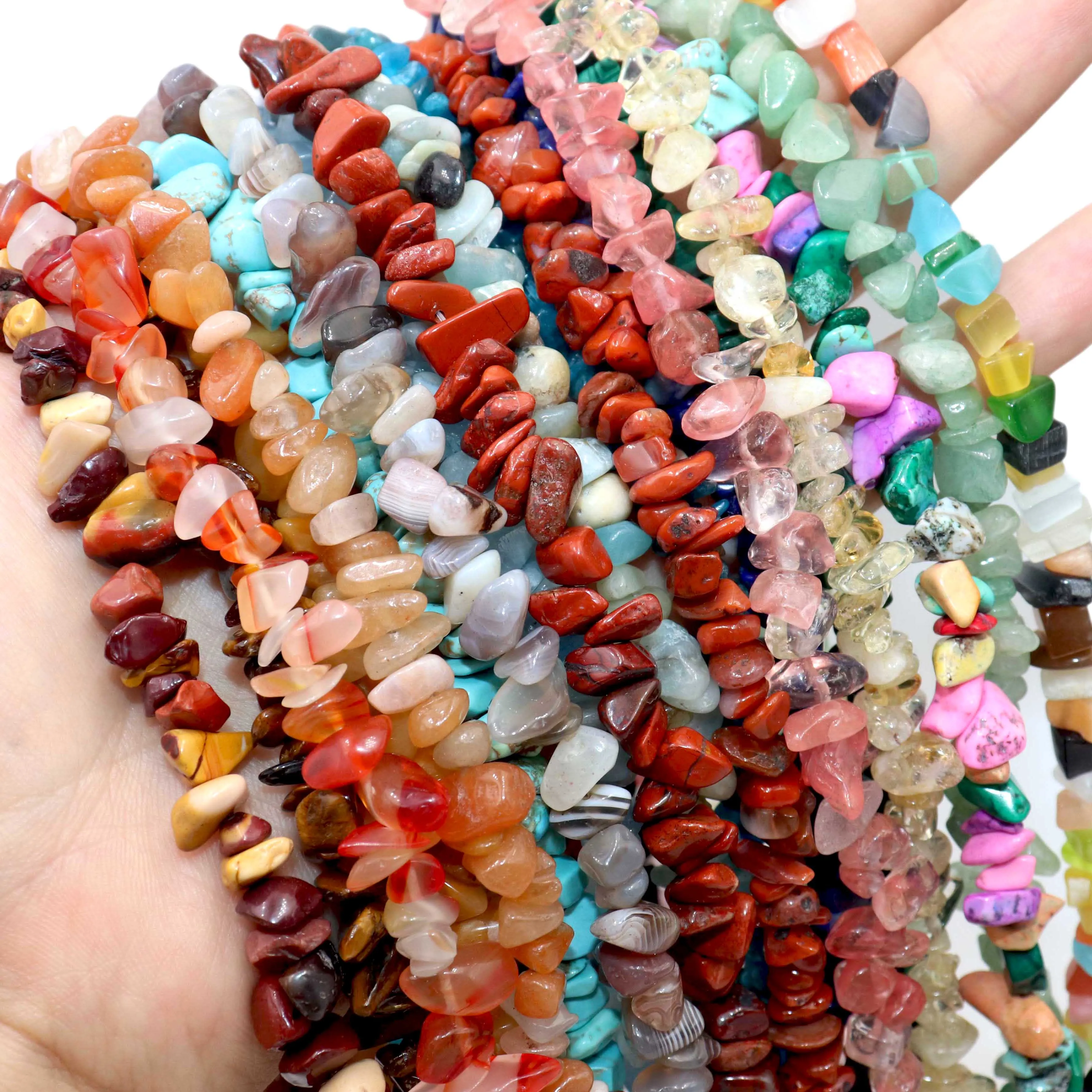 Irregular Sun Stone Beads Smooth Natural Loose Spacer Beads For Jewelry Making DIY Bracelet Charms Accessories 5-8MM
