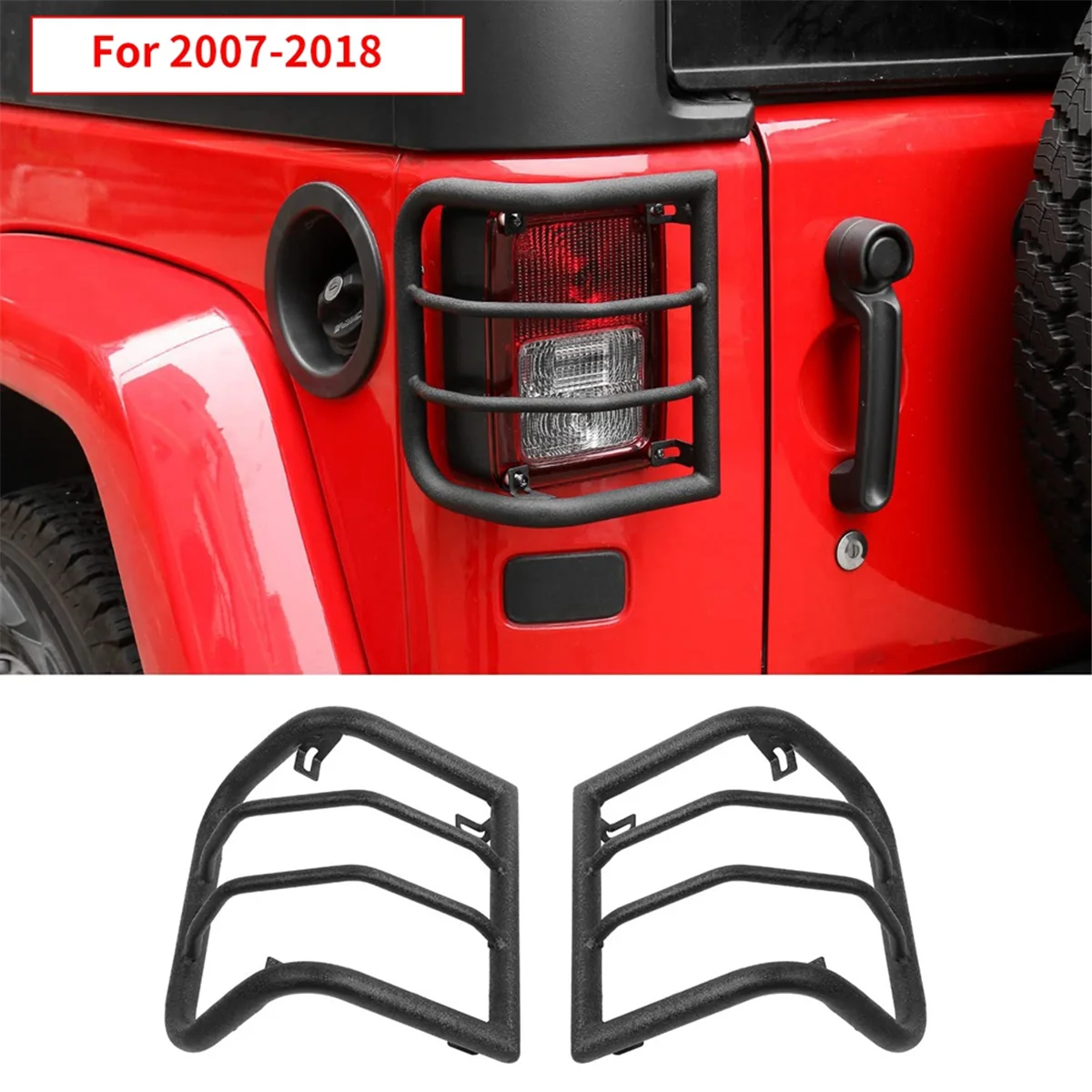 1 Pair L&R Tail Light Covers Tail Light Guards Decorative Covers for Jeep Wrangler JK 2007-2018 Decoration Accessories