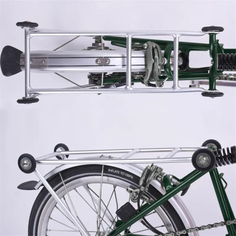 Bicycle Luggage Carrier For Brompton Folding Bike Rear Rack With Easywheel Aluminum Alloy Cargo Racks