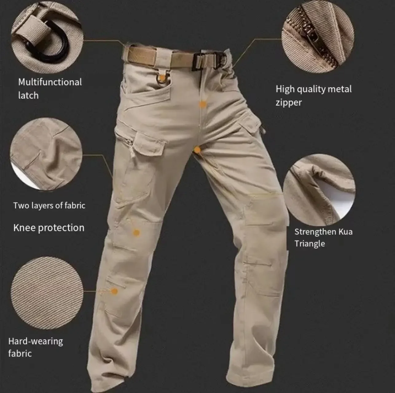 All Seasons Wear-Resistant Tactical Multi-Pocket Cargo Uniform Workwear Multifunctional Men's Pants Worker Safety Trousers