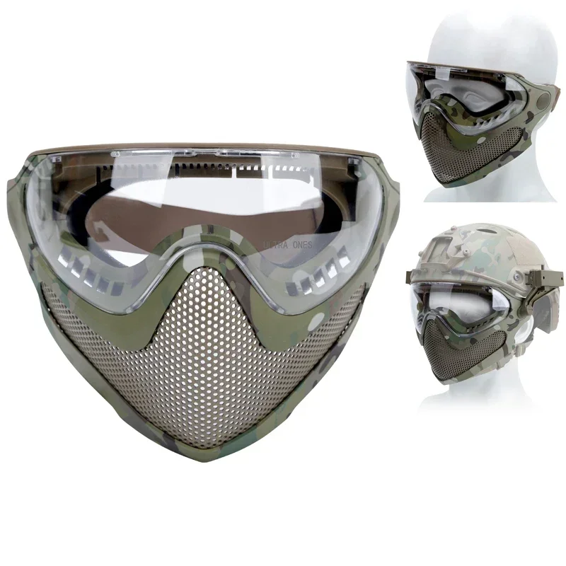 Tactical Airsoft Full Face Mask Paintball Cs Impact Resistance Goggle Protection Hunting Combat Helmet Masks