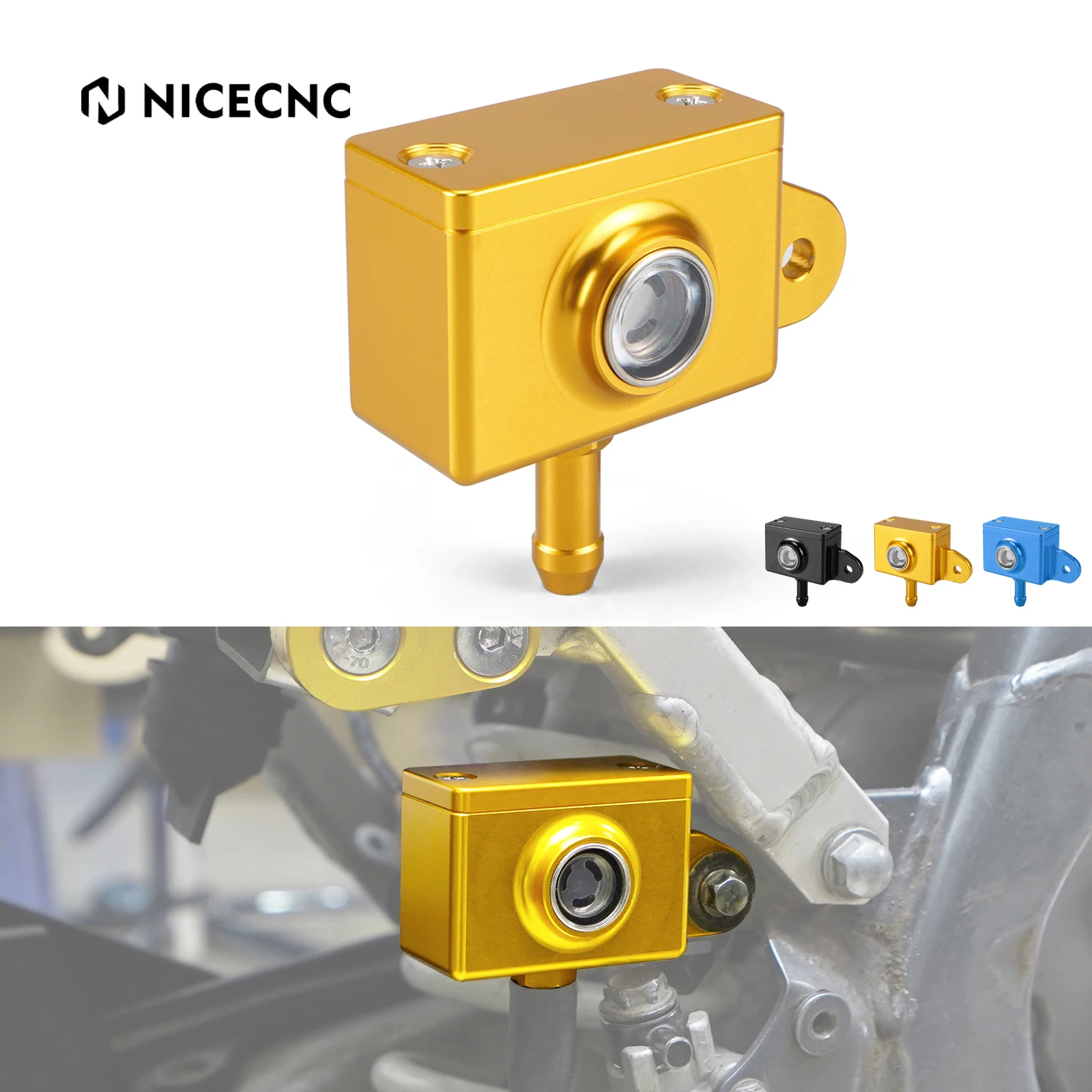 NICECNC For Suzuki DRZ400S DRZ400SM DR-Z 400S 400SM 2000-2024 Rear Brake Master Cylinder Reservoir Cover Fluid Reservoir Cap