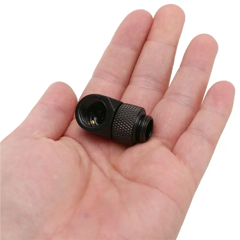 Ingenious-5Pcs 12.9Mm G1/4 Thread 90 Degree Rotary Tube Connector Fitting For Pc Water Cooling Black