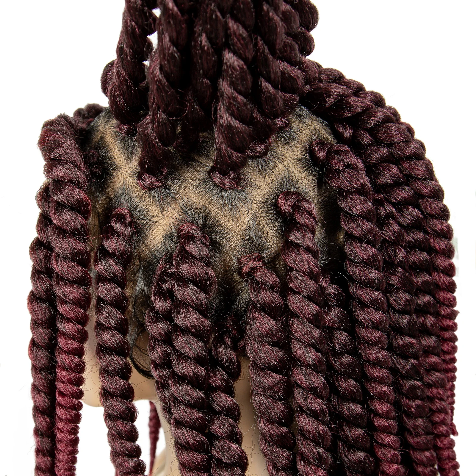 วิกผมถักเปียแบบกล่อง 16 นิ้ว แบบไร้ปม HD วิกผมลูกไม้ถักเปียแบบเต็มศีรษะสำหรับผู้หญิง วิกผมถักเปียแบบโครเชต์พร้อมผมเบบี้แฮร์