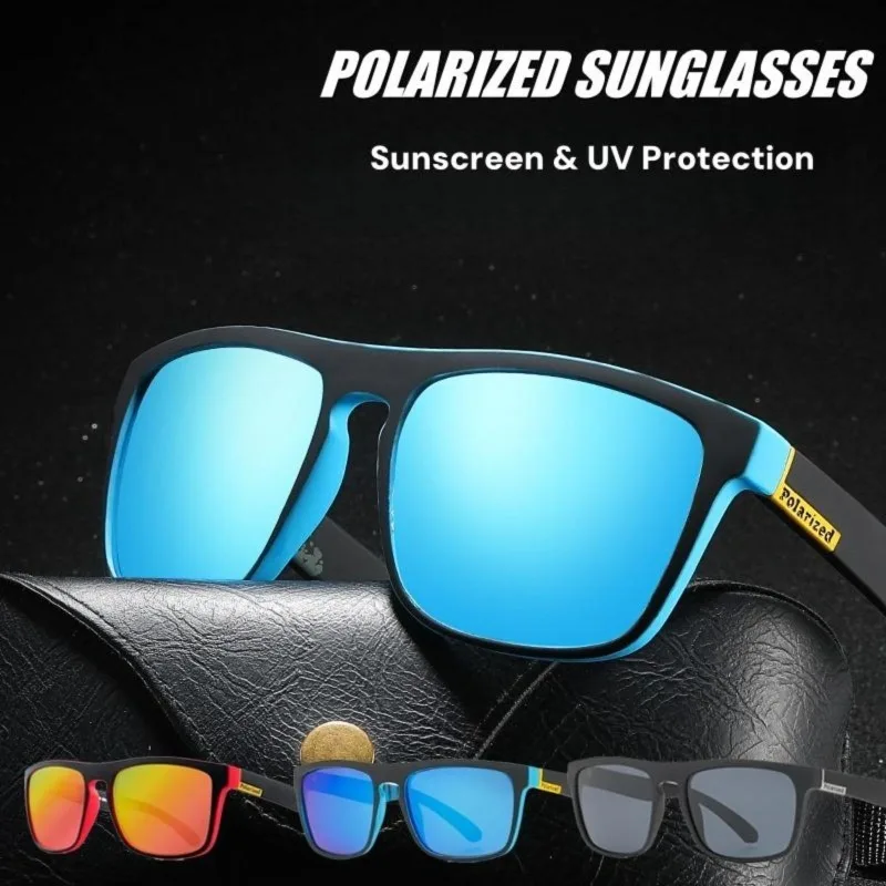 Klassische quadratische Vintage-Sonnenbrille mit polarisierten Gläsern für Männer und Frauen, Luxus-Marken-Designer-Sonnenbrille zum Fahren, Angeln, UV400-Schutz