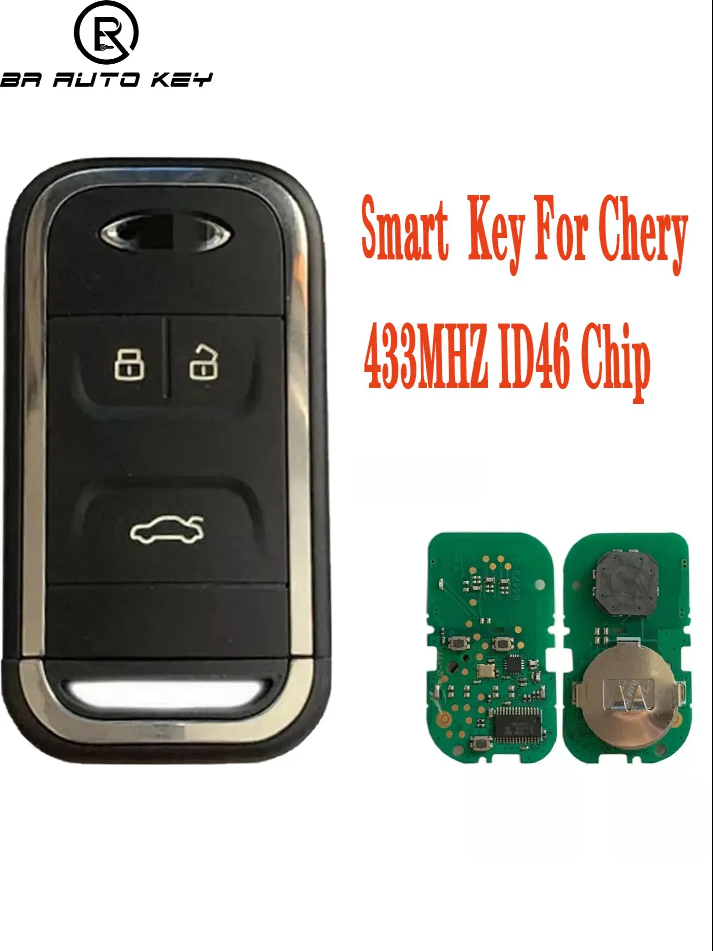 3 Button Smart Remote Car Key Fob For Chery Tiggo 5 Tiggo 7 Tiggo 8 Arrizo 5 6 7 434Mhz ID46 Chip Intelligent Remote Key