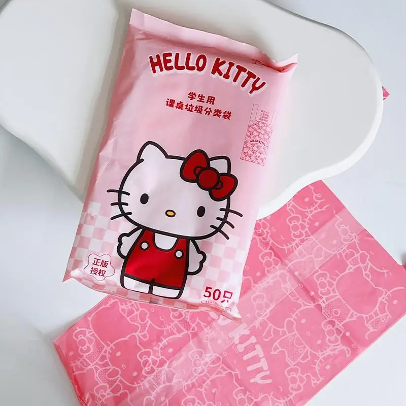 Bolsa de Basura para Escritorio de Estudiante con Diseño Kawaii de Hello Kitty, My Melody, Cinnamoroll y Pochacco, Linda y Práctica Bolsa de Clasificación con Dibujos Animados, Regalo Navideño