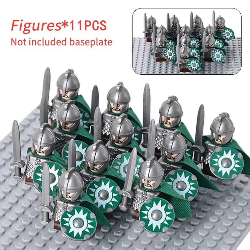 MOC Medieval Dwarf Warrior Elves Knights lotr Figures Building Blocks Accessories Armor Shield Weapon DIY Toys For Children gift