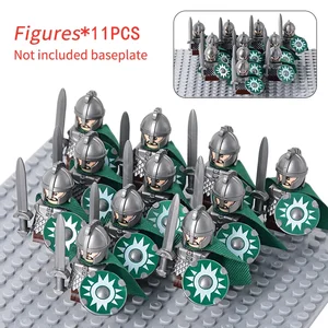 MOC-Figuras medievais do guerreiro anão para crianças, elfos, cavaleiros, elfos, blocos de construção, acessórios, armadura, escudo, arma, brinquedos de bricolage, presente 10 principais vendas medieval guerreira - №8
