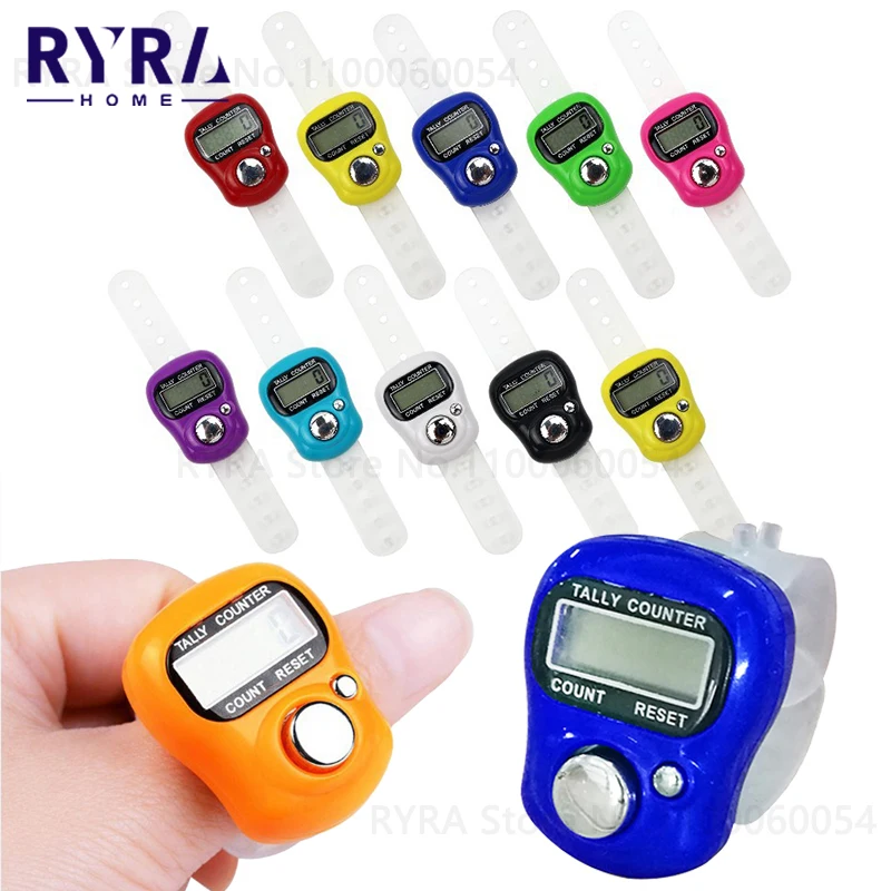 Mini Manual Finger Counters LCD Electric Digital Tally Counter Stitch Marker Sewing Knitting Markers Row Finger Counter Rings