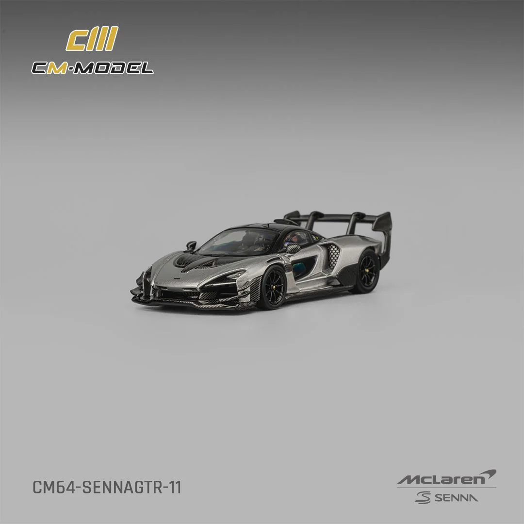 CMMODEL 1:64 맥라렌 세르나 GTR 메탈릭 실버 그레이 합금 프리미엄 다이캐스트 차량 모델 장난감 수집용 디스플레이 피스