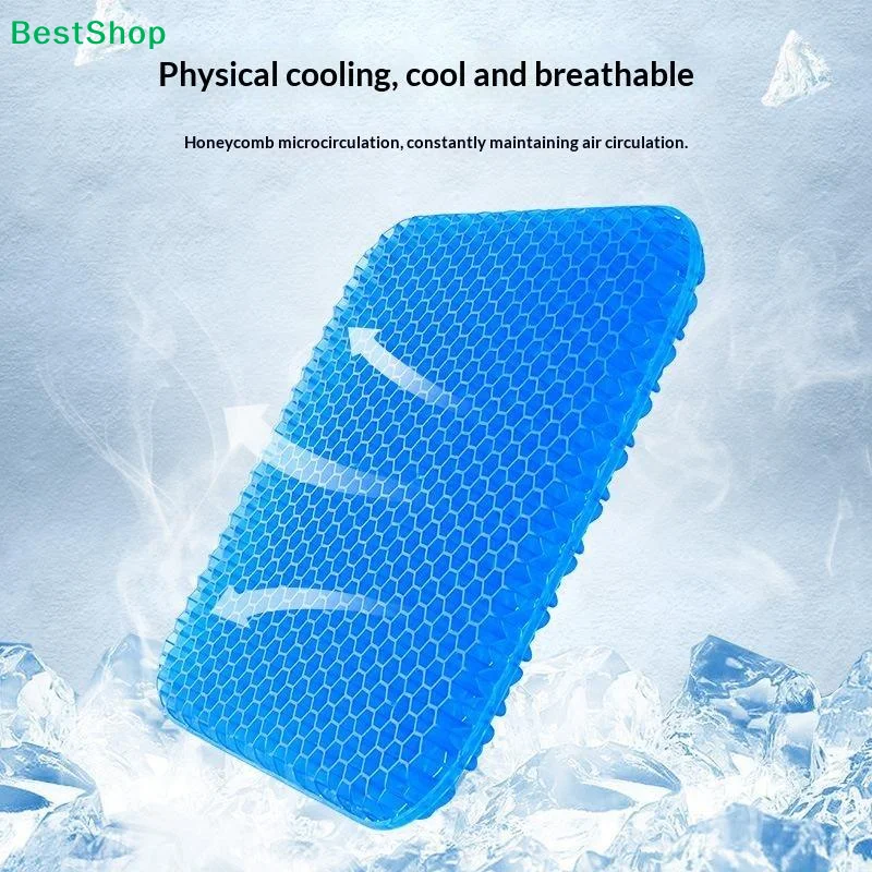 〔Q〕Gel Seat Cushion Summer Breathable Honeycomb Design For Pressure Relief Back Tailbone Pain-Home Office Wheelchair Chair Cars