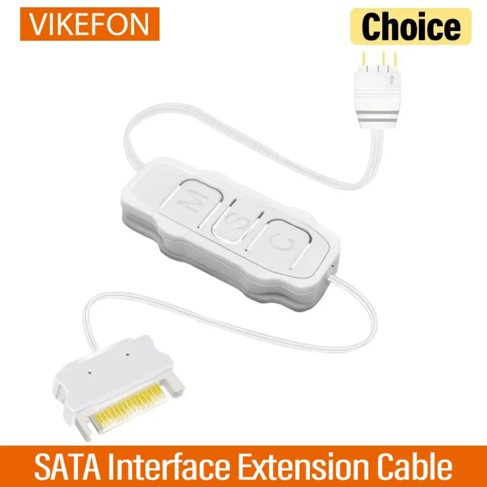 

VIKEFON 5V 3PIN ARGB Controller SATA Interface Extension Cable Light Controller Adapter for PC Fan CPU Cooler Fan Light Strip