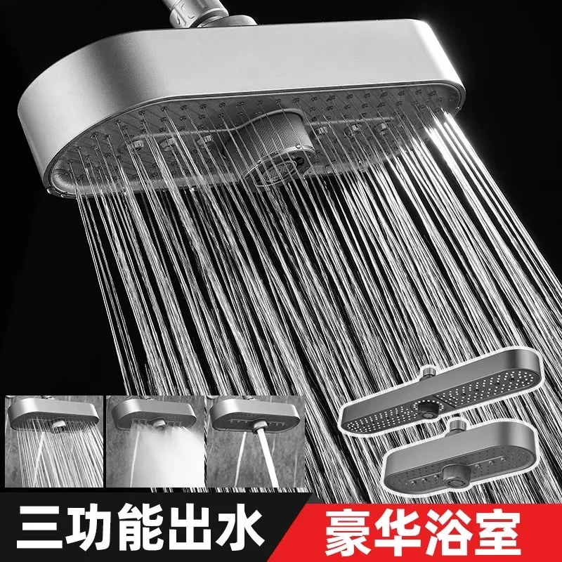 245/480MM Super Big Panel Large Flow Supercharge Ceiling Mounted Shower Head Set 3 Modes High Pressure Water Saving Showerhead