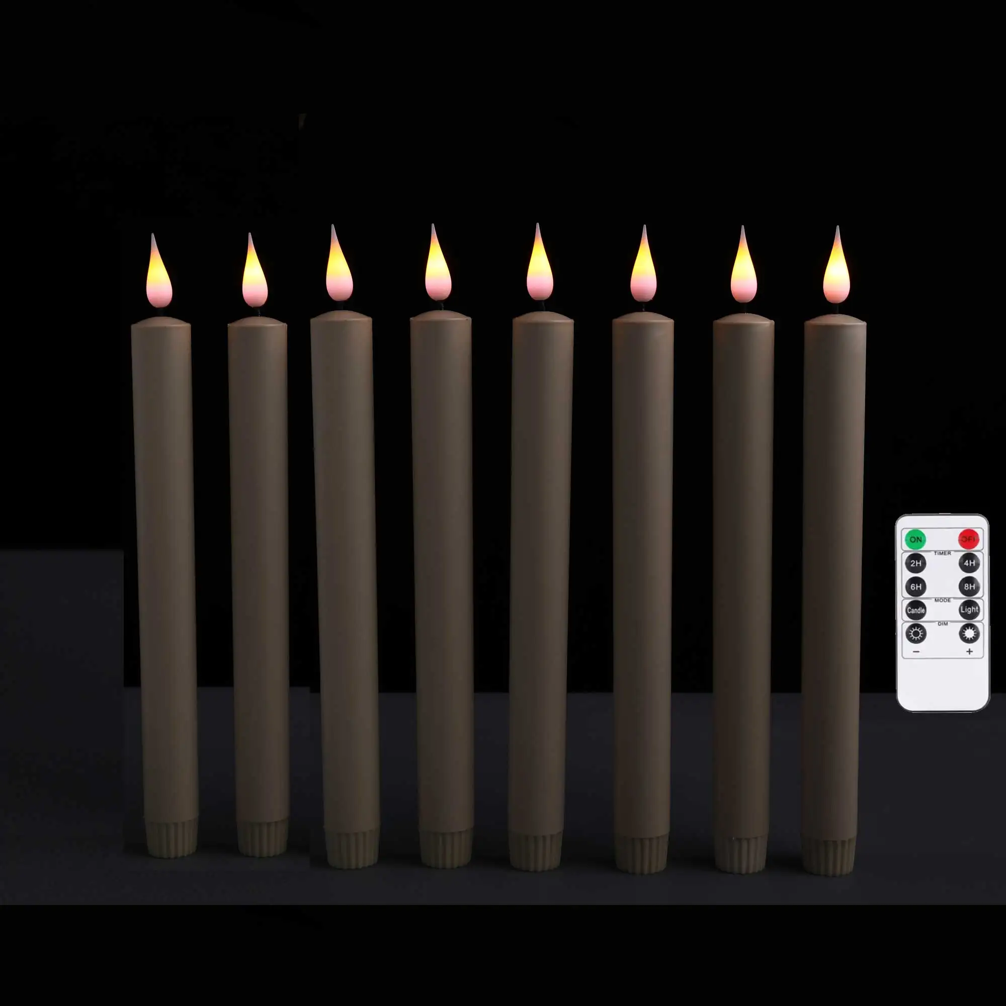 4/6/8 pezzi 10 pollici Beige telecomando LED candele Decorative in plastica, candele di Halloween di colore giallo viola senza fiamma