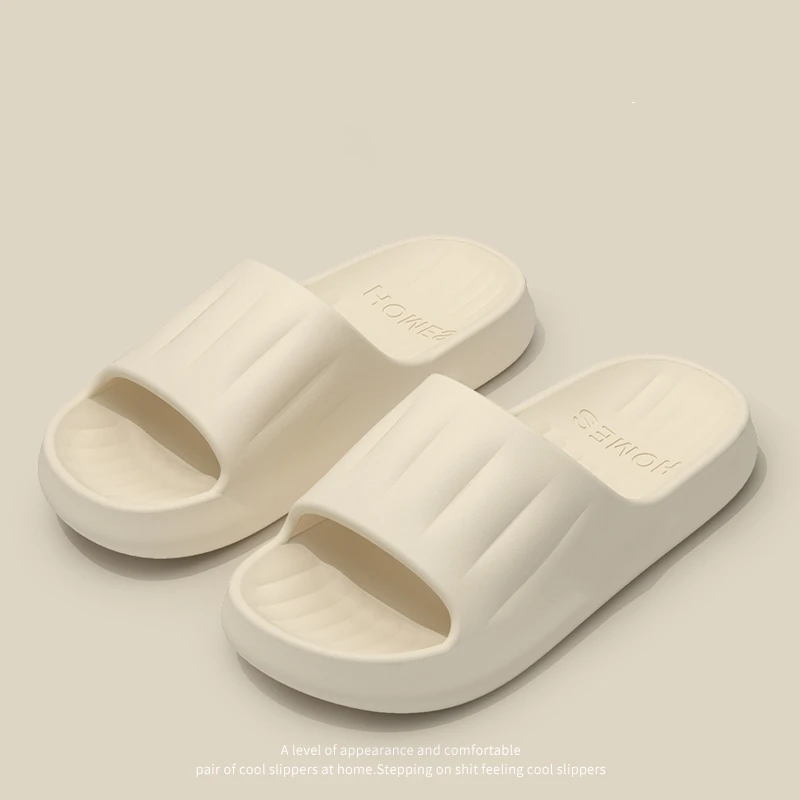 

White Couples Slides Comfortable Platform Slippers For Men Women Non-slip Home Bath Men's Flip Flops Soft Eva Casual Slipper