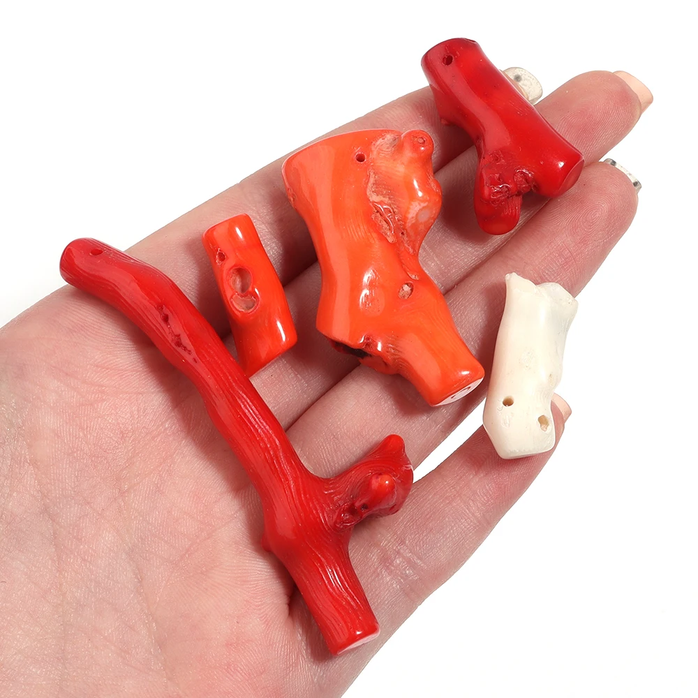 5pcs/lot Natural Stone Coral Beads Irregular Branch Shape Loose Beads DIY Jewelry Making Necklace Phone Bag Chain Accessories