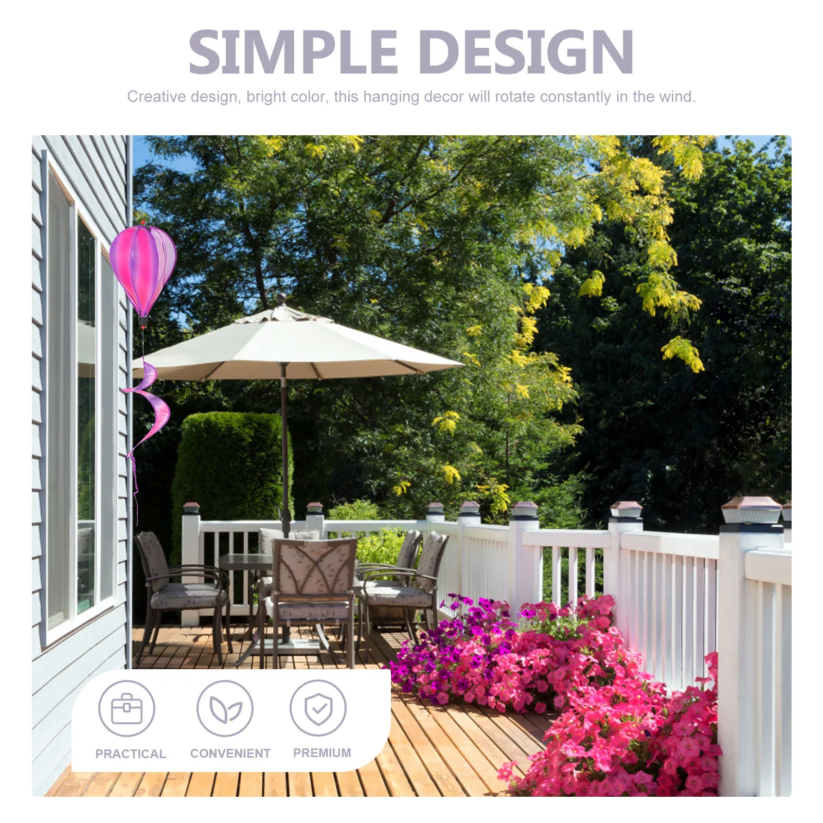 

3Pcs Hot Air Balloon Wind Spinners Bright Colorful Hanging Decor for Garden Outdoor Patio Yard Party Hot Air Balloons