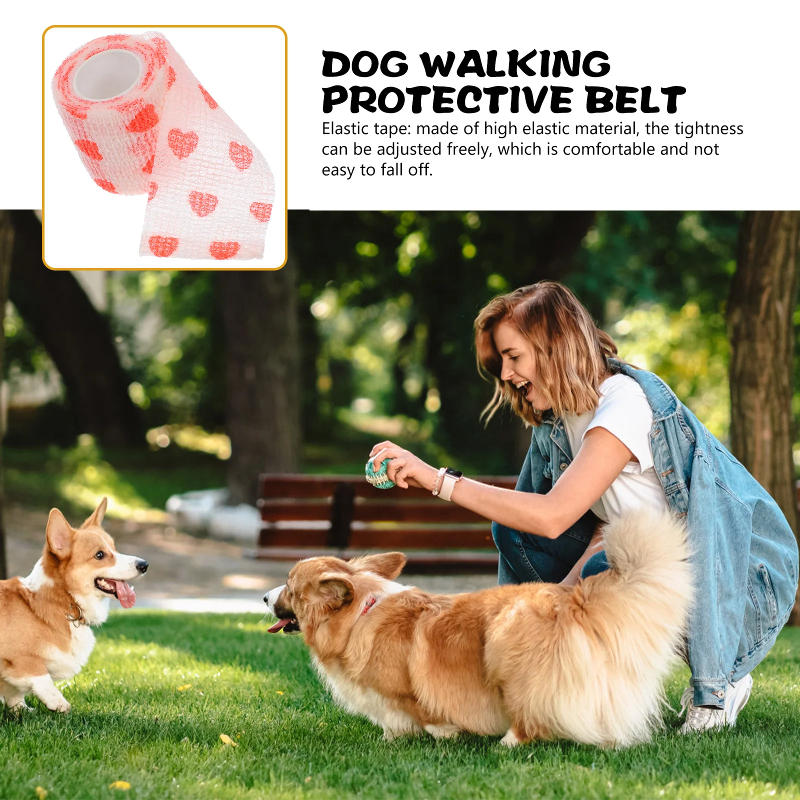 الحيوانات الأليفة الذاتي ضمادة التفاف 5 سنتيمتر x 4.5 متر غير المنسوجة الشريط للكلاب القطط الطيور الخيول الساقين الكفوف الجروح لا مضغ الكلب ضمادة التفاف #2