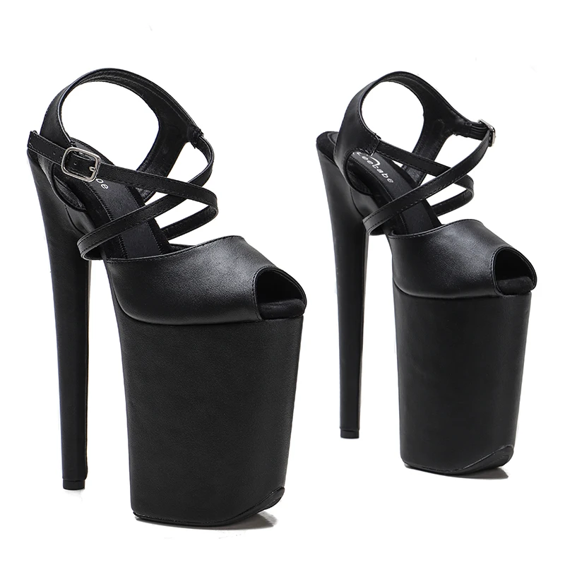 Sandálias de Salto Alto Leecabe, Sapatos de Dança Pole, Plataforma Matte PU Superior, Sexy, 23cm, 9 Polegadas