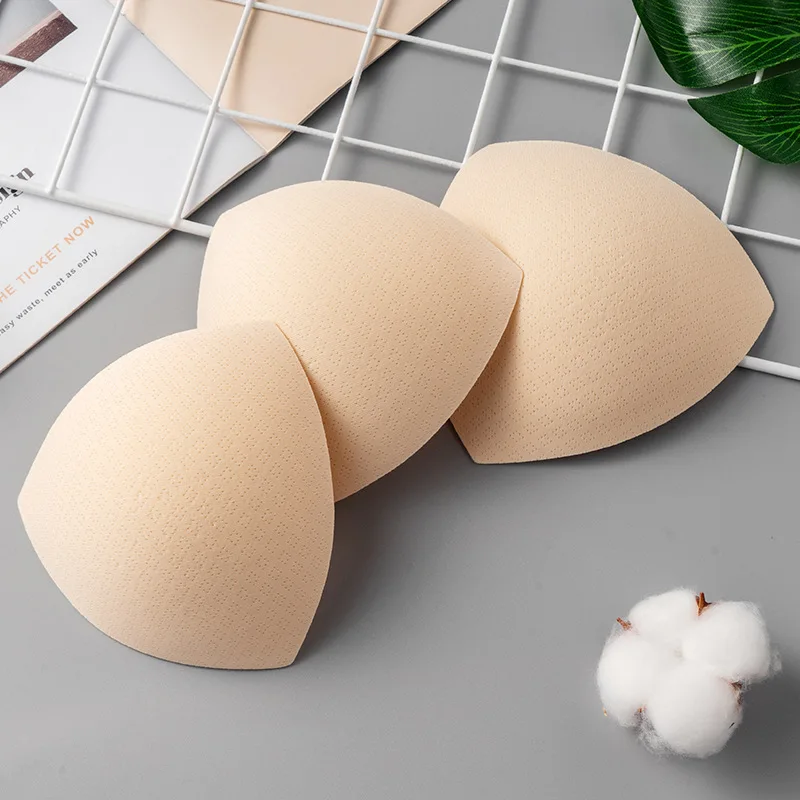 8 hole cloth  chest pad mold cup swimsuit sports underwear insert piece gathered cup shaped tri-angular chest cup coaster