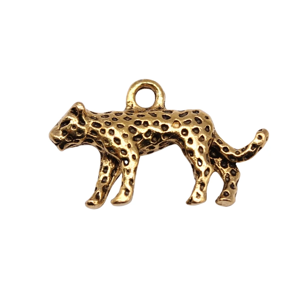 WYSIWYG 5pcs 24x15mm Antique Gold Color Antique Silver Color Leopard Charms Pendant For Jewelry Making DIY Jewelry Findings