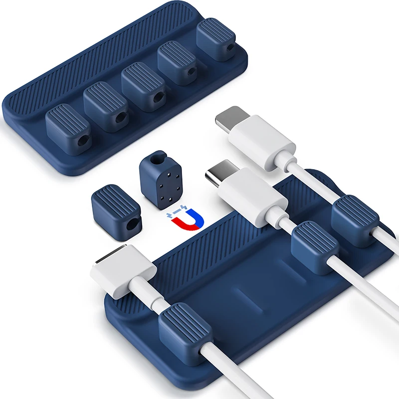 Organizador de cables de ratón magnético, Protector de Clip de Cable de escritorio, enrollador de Cable, enchufe de fila, soporte de línea de carga USB fijo autoadhesivo, imán
