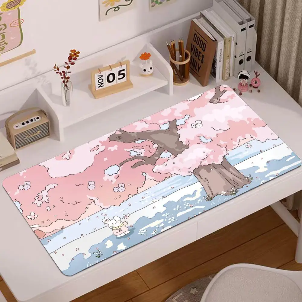 

Green Botany Anime Desk Accessories Rubber Stitch Mouse Pad 800x300 xxl Anime Seasons Time Notebook Accessories Desk Mat Floor Mat Kawaii Rabbit