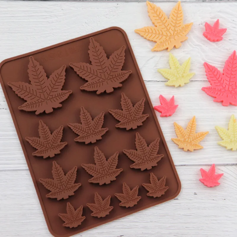 Maple Leaf Silicone Mold Autumn Fall Leaves Resin Fondant Mould Chocolate Cupcake Cake Topper Decorating Tool Hemp Thanksgiving