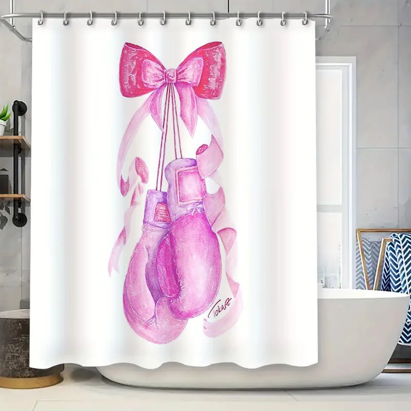 

Боксерские перчатки Занавеска для душа Спорт Тренажерный зал Фитнес Декор Моющаяся тканевая подкладка для ванной комнаты