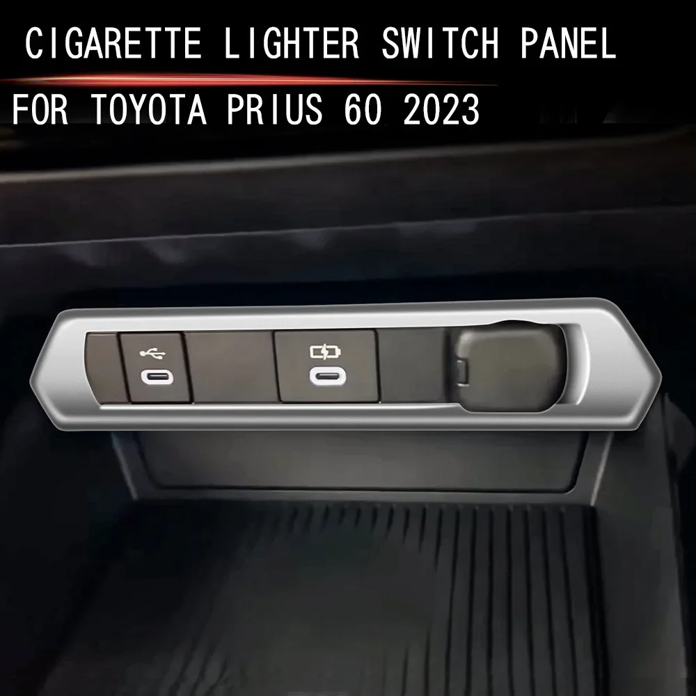 Car Central Control Cigarette Lighter Switch Panel Charging Hole Panel Trim for Toyota Prius 60 Interior Accessories 2023 2024