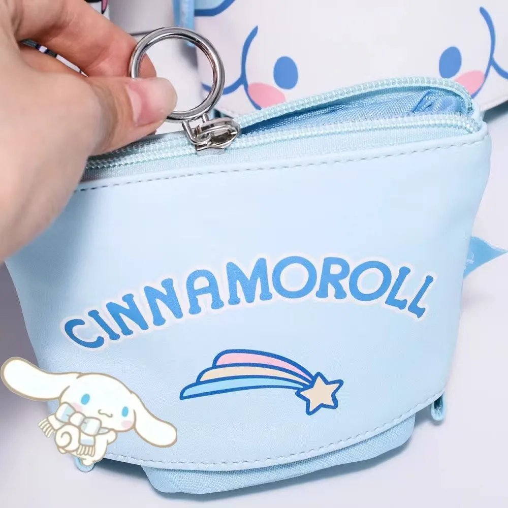 Sanrio-estuche retráctil para lápices, organizador de papelería para estudiantes, bolsa de almacenamiento de lápices Kuromi bonita, bolsa de almacenamiento de cosméticos de Hello Kitty