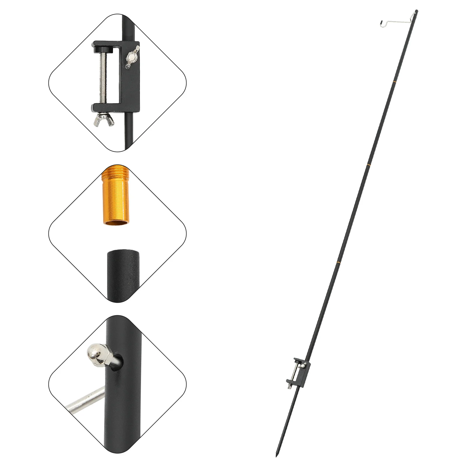 

1Set Portable Camping Light Pole Stand Outdoor Lantern Hanger Rack Foldable Aluminum Alloy Lantern Holder for Hiking Fishing