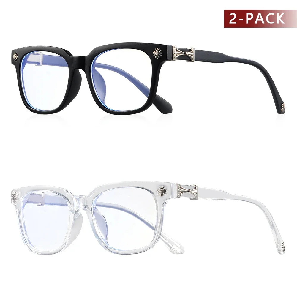 Classic 1Pcs Square Anti Blue Light Glasses For Men And Women Black & Transparent Frame Uni Computer Wearing Women Glasses