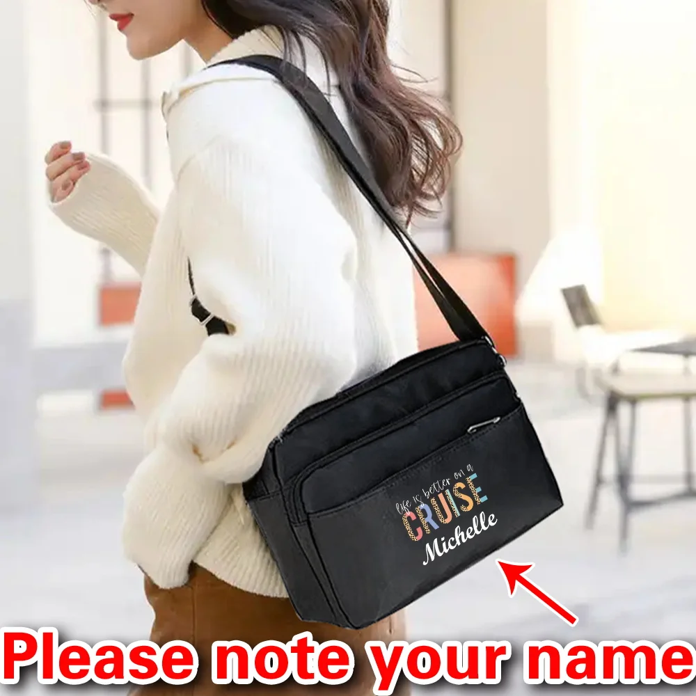 Personalized Customized Women's Multifunctional Messenger Bag Large Capacity Lightweight Shoulder Bag Durable Shopping Handbag